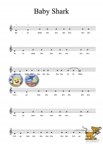 Bladmuziek/sheet music - Baby Shark - Pinkfong